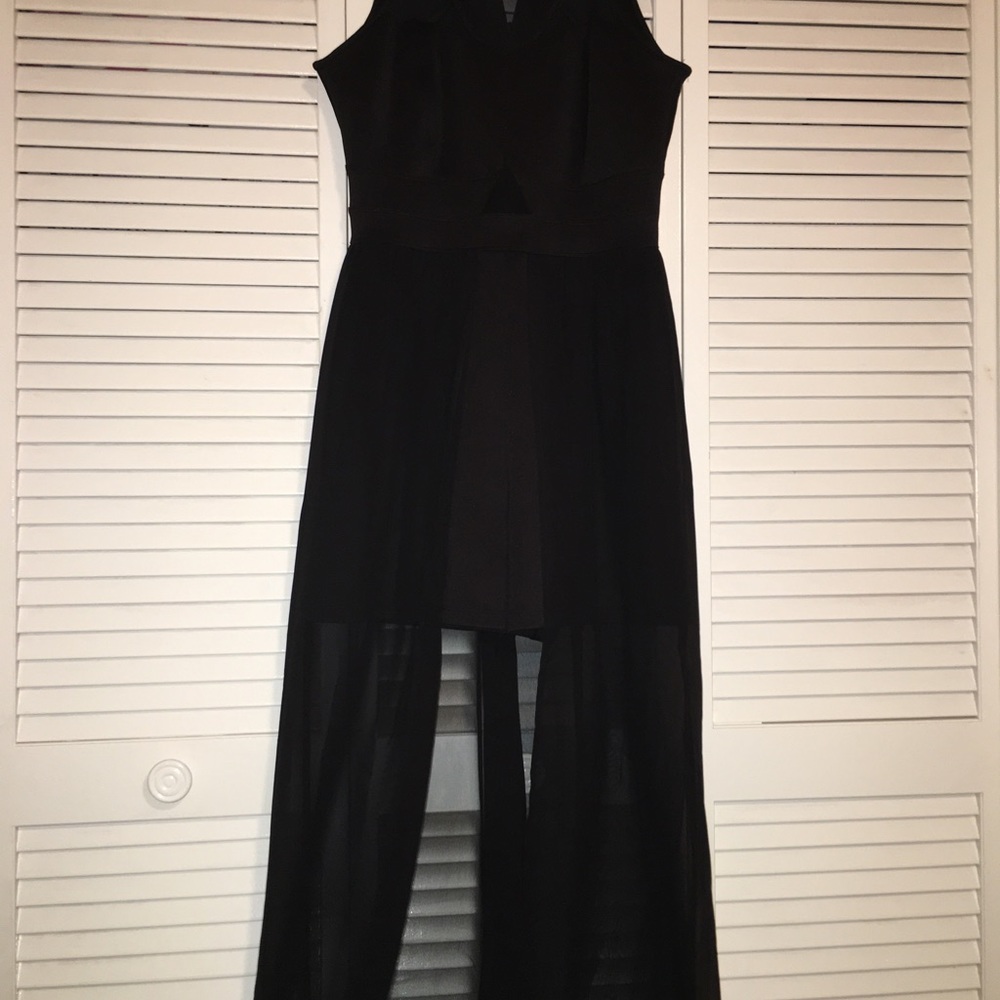 Black High-Low Romper